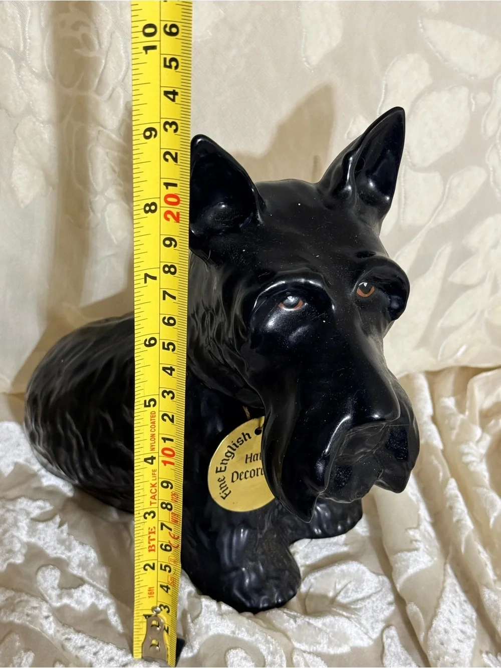 Vintage 1970 Black and White Scotch Whisky Black Scottie Dog Decanter EMPTY